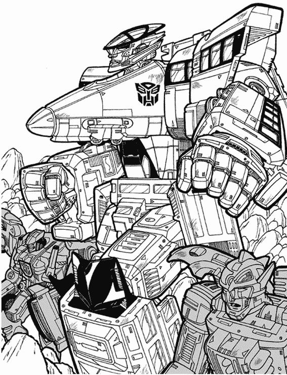 coloriage la bande des transformers